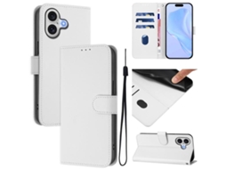 Capa De Couro Sintético Para Iphone 17 - Toque Suave - Cor Sólida - Com Cordão