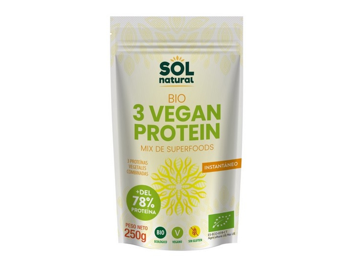 3 Proteína Vegana Sem Glúten Bio Vegan 250G SOLNATURAL