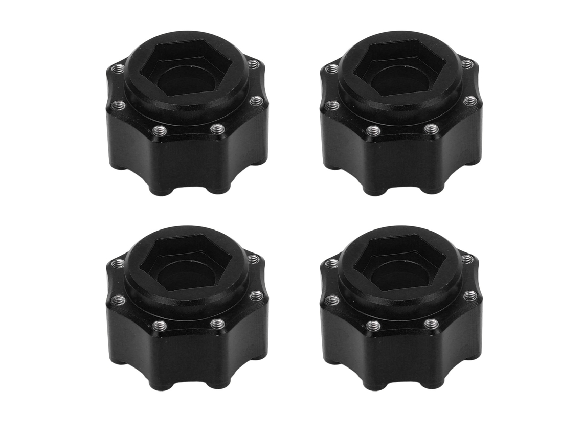 4pcs Adaptador Hexagonal 17mm De Liga De Alumínio Para Acessórios Rc Pneu 3.8 Polegadas Preto