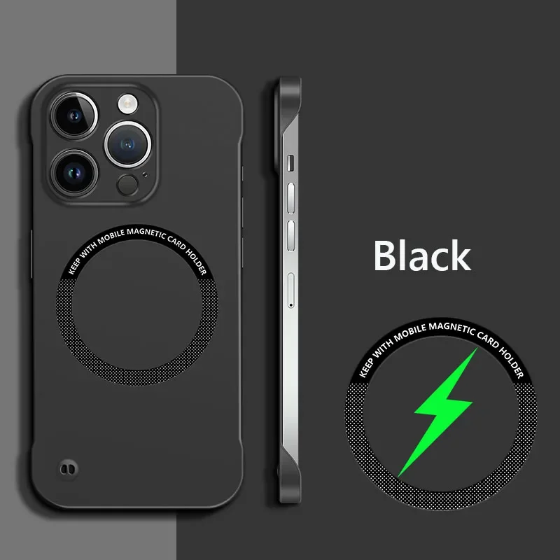Capa Magnética Ultrafina Sem Moldura Para Iphone 14 Pro (preta), Compatível Com Carregamento Sem Fio.