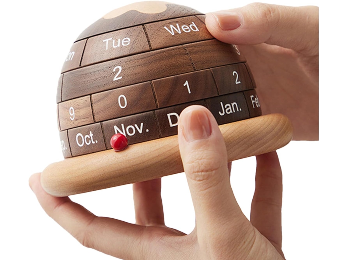 Calendário De Mesa Madeira Organizador Estético, Minimalista