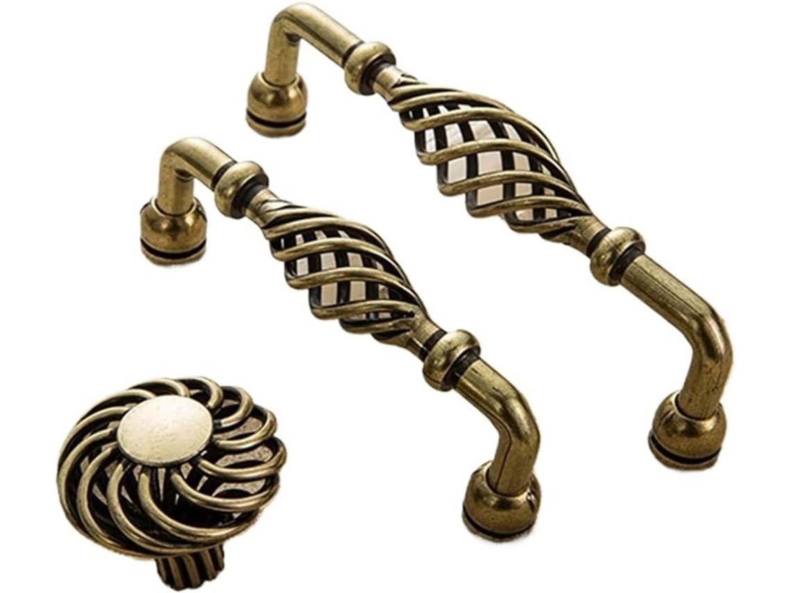 Conjunto De 2 Puxadores Vintage Em Bronze Antigo Para Armários, Gavetas E Portas De Guarda Roupas, Ideais Para Uso