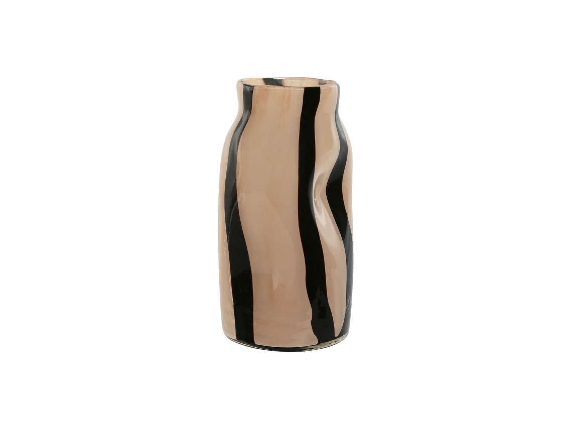 Vaso HOME ESPRIT Preto Creme Cristal Moderno 15 x 15 x 29,2 cm