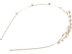 Tiara feminina elegante em tom dourado com delicados buquês, confortável e não pegajosa.