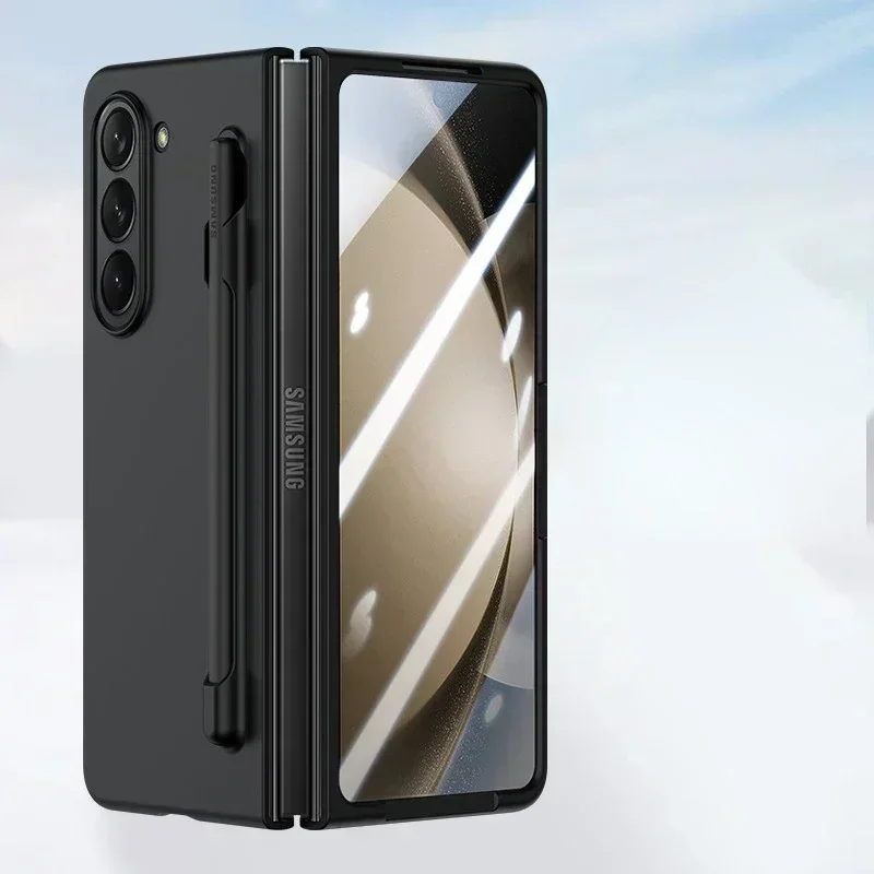 (preto, Galaxy Z Fold6) Capa Para Celular Com Compartimento Para S Pen E Protetor De Tela Integrado.