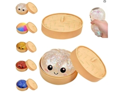 Dumplings Squishy, Dumplings Squishy Surpresa, Brinquedo para Apertar Sensorial com Bolso Gigante a Vapor, Branco Dourado YUYSAN
