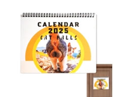 Calendário De Gatos Divertido- Planejador De Parede Com 12 Meses Repleto De| Memes De Gatinhos E Mais, Piadas