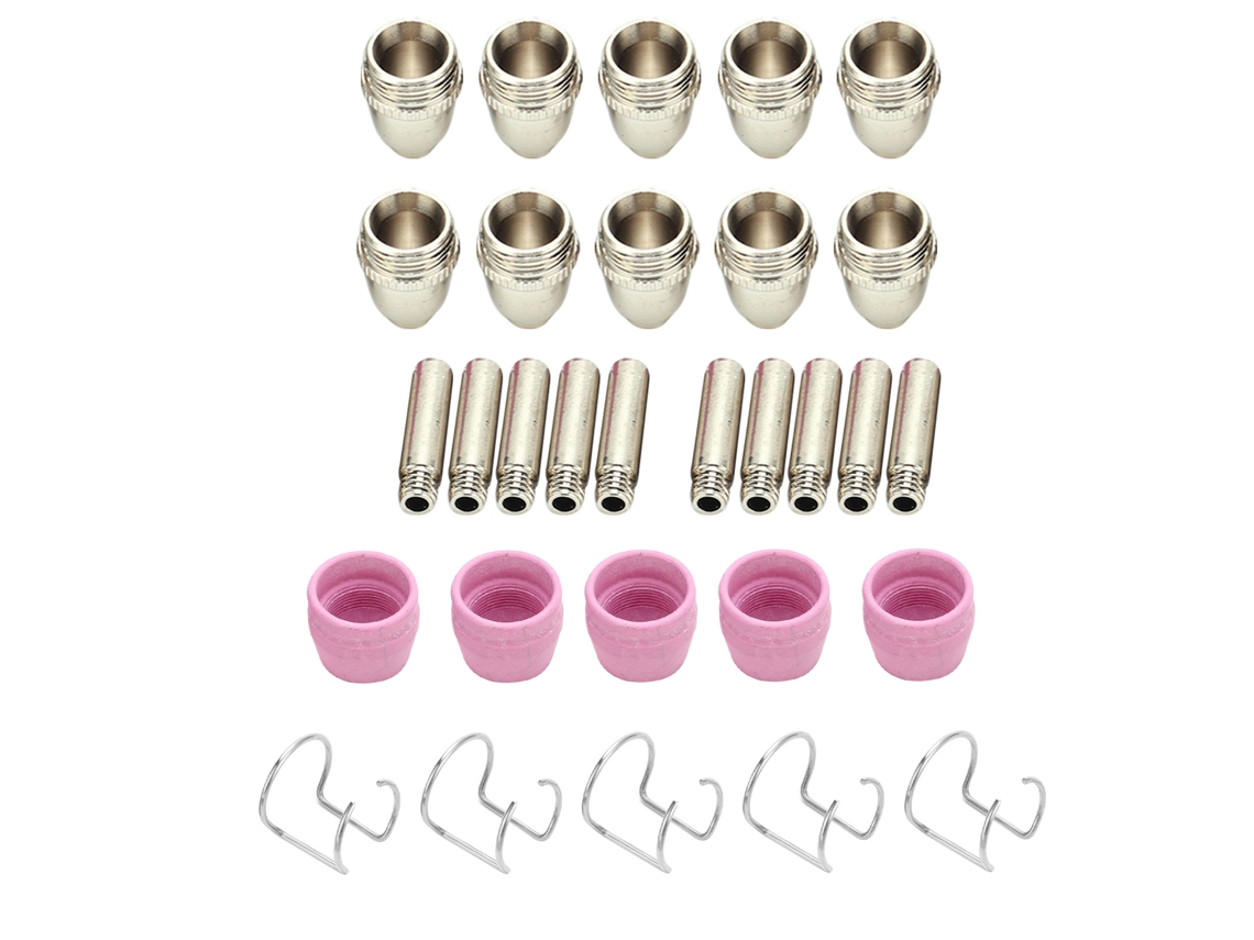 Kit De Consumíveis Para Soplete De Plasma: Elétrodos, Boquillas, Cerâmicas, Pontas De Contato Sg-55 Ag-60 Wsd-60p 30 Peças