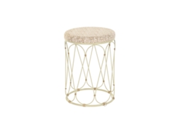 Mesa de Apoio DKD HOME DECOR Natural Metal Creme Rotim (35 x 35 x 49 cm)