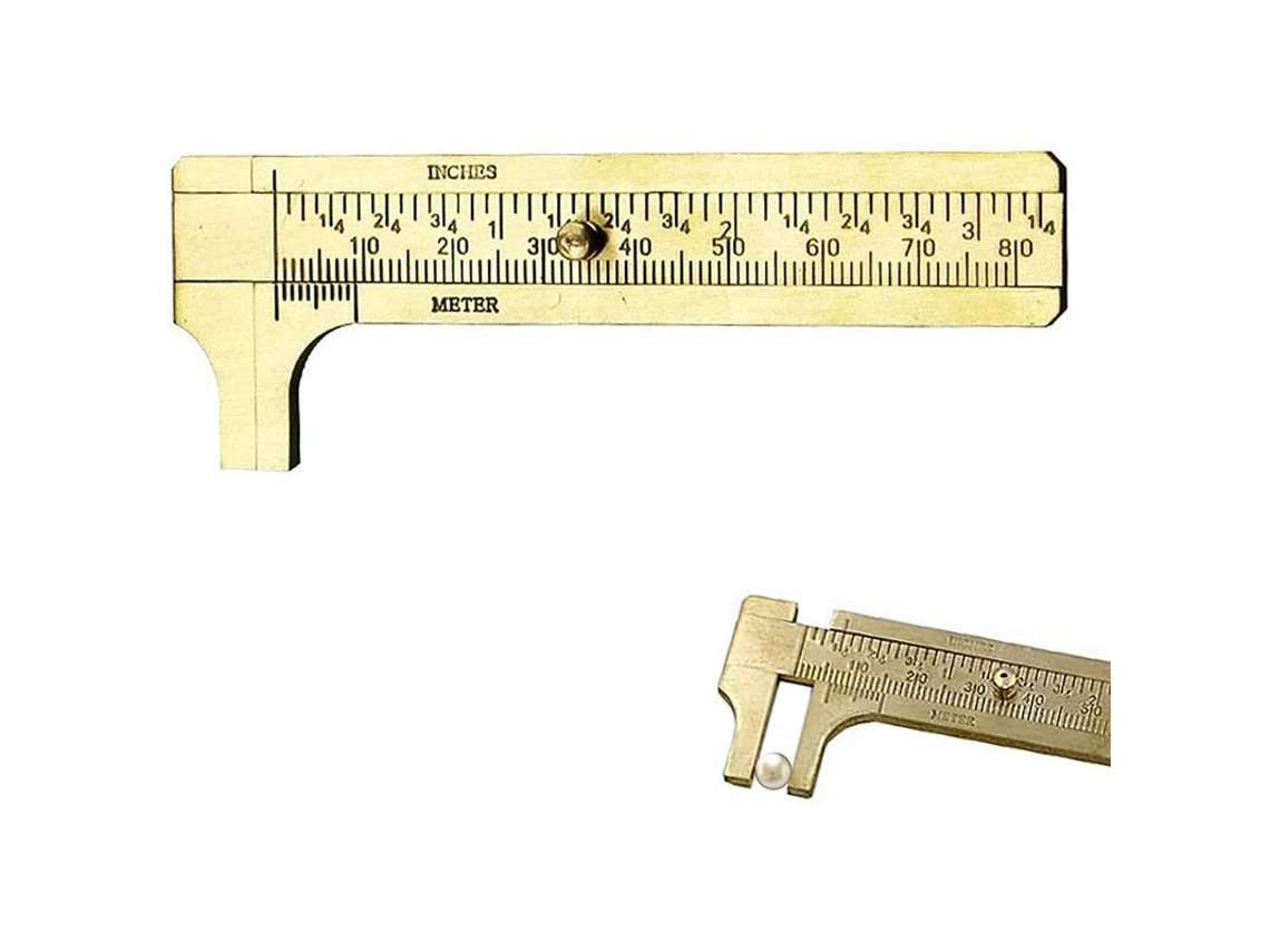 Paquímetro, Mini, Latão, Escala Dupla, Medições De Precisão De Dimensões Externas, 80 Mm