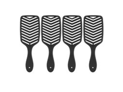 4pcs Black Hollow Out Brushes Scalp Massage Detangling Combs