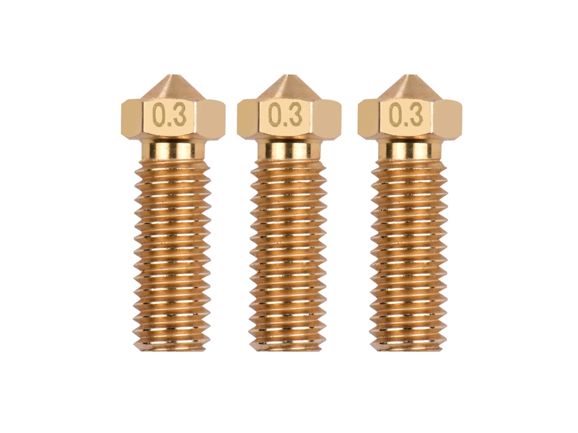 3 bicos de extrusor vulcão bronze M6, 0.3mm, para impressora 3d, Sidewinder X1