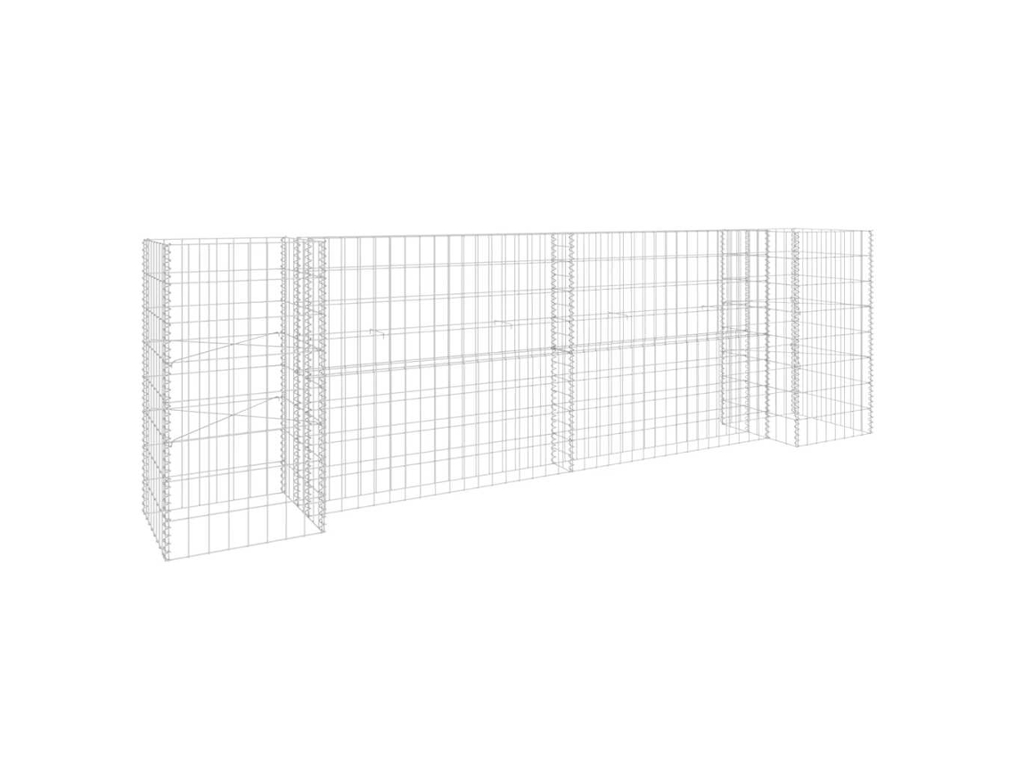 Gabion Planter, Gabion Planters Vidaxl Prateado Aço (260 X 40 X 80 Cm)