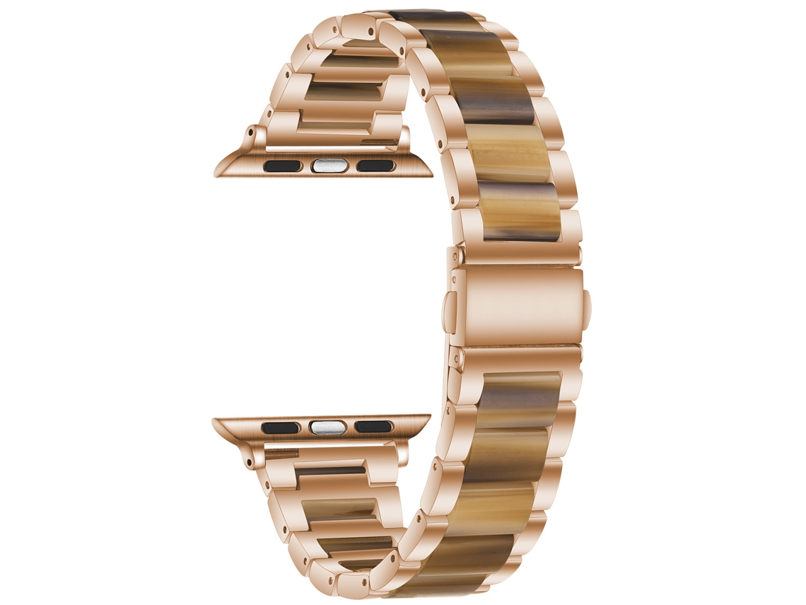 Compatível com Apple Watch, Huawei GT6, Xiaomi Band 10 Pro, Redmi, pulseira iWatch com elos metálicos e resina.