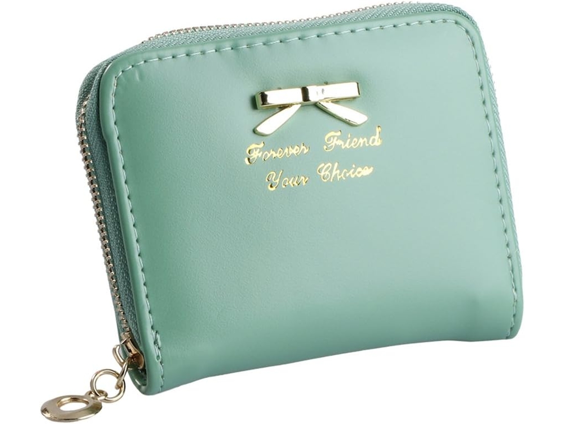 Porta-moedas Em Pele Pu Com Laço - Mini Carteira Feminina Elegante