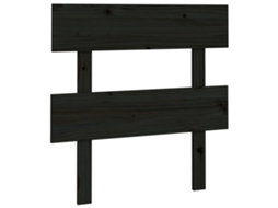 Cabeceira de Cama 93,5x3x81 Cm Pinho Maciço Preto MAISON EXCLUSIVE