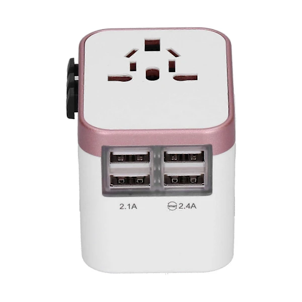 Adaptador De Energia Internacional Com Adaptador De Viagem, Com 4 Portas Usb, Compatível Com Reino Unido, Ue, Eua, Japão, Austrália E China