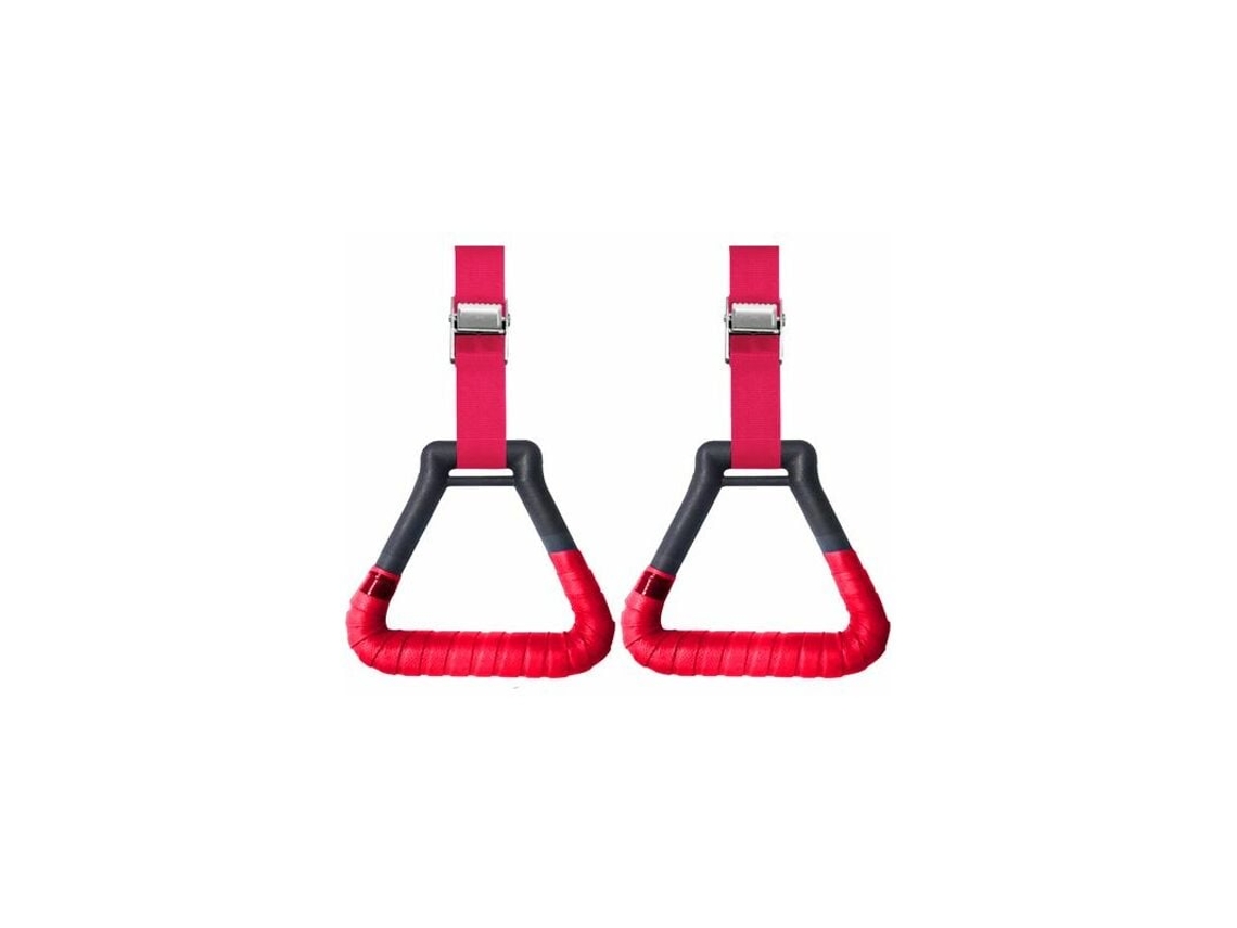 Argolas De Ginástica Profissionais Com Alças Ajustáveis E Faixas Antiderrapantes Absorventes, 2 Peças, Ideais Para Treino, Vermelhas