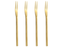 Garfos Para Salada Em Aço Inoxidável Dourado 13 X 0,6 Cm