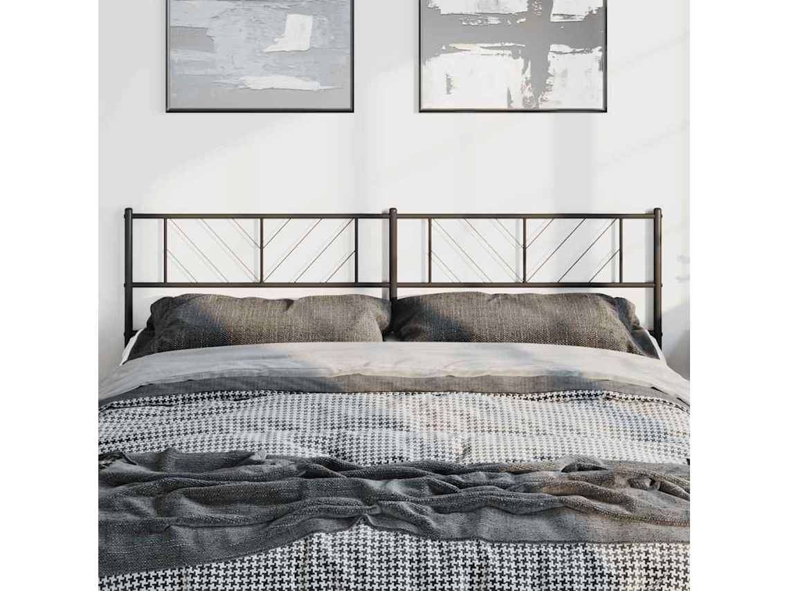 Vidaxl Cabeceira De Substituição 180 Cm Metal Preto