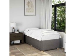 Estrutura De Cama Sem Colchão 90x190 Cm Tecido Cinzento