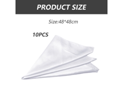 Pacote com 10 Guardanapos de Cetim Quadrado Guardanapos de Cetim Macio para Decoração de Jantar 48 Cm * 48 Cm Branco