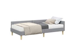 SYFAX™ Estrutura de Cama de Canto com Colchão 2 Pcs Cinzento claro