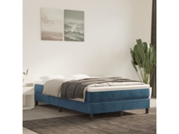 Vidaxl Colchão De Molas Ensacadas Firmeza Média 120x200x20 Cm Veludo Azul-escuro
