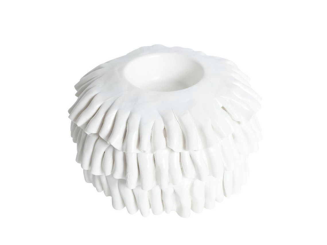 Porta velas Ruffle Branco 12 Cm BRILVIBERA