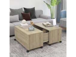 Vidaxl Mesa De Centro 75x75x38 Cm Contraplacado Carvalho Sonoma