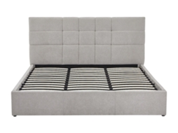 Cama Com Cofre Hopeya Pascal Morabito Cinzento Claro 200 X 200 Cm Sem Colchã£o Com Estrado