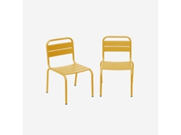 Conjunto de 2 Cadeiras Metálicas para Crianças Amarelo SWEEEK