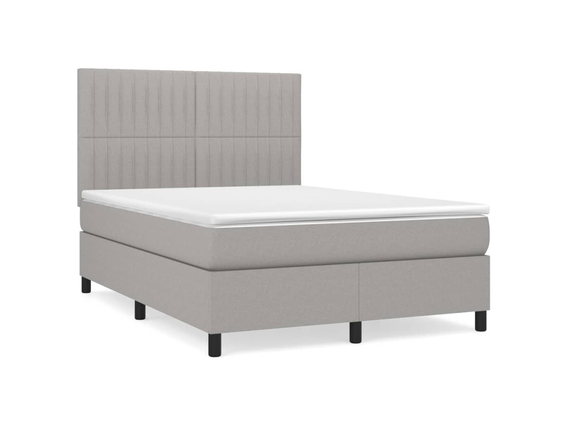 Box Spring Bed, Box Spring Beds Vidaxl Cinzeto Tecido (140 X 200 Cm)