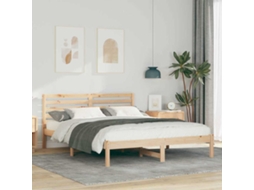 Vidaxl Estrutura Da Cama Com Cabeceira Castanho 140 X 200 Cm