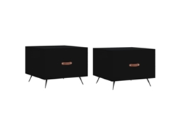 Conjunto de Mesas de Centro 2 Pcs Madeira Processada Preto MAISON EXCLUSIVE (50x50x40 cm)