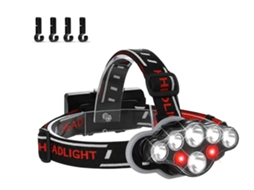 Farol Super Brilhante 20000 Lúmen Com 8 Modos Farol Recarregável Usb Para Segurança Ao Ar Livre Caminhadas Acampamento Caça Pesca Preto Yunzii