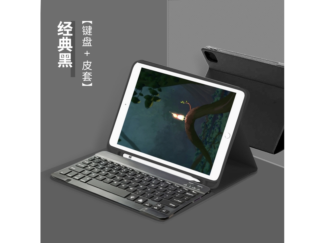 Capa Com Teclado Bluetooth Em Couro Compatível Com Ipad Mini 6, Magnética, Alça, Cor Preto