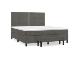 Cama com Molas e Colchão Veludo Cinzento Escuro MAISON EXCLUSIVE (180x200 cm)