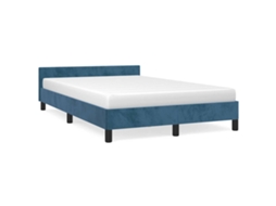 Bed Frame With Headboard, Bed Frames With Headboard Vidaxl Azul Veludo (120 X 200 Cm)
