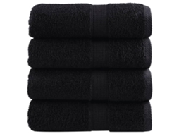 Vidaxl Toalhas De Rosto Premium Solund 4 Peças Pretas 30x30 Cm 600 G/m²