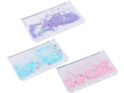 Conjunto de 3 pastas Alipis transparentes A6 em PVC nas cores rosa, azul e vermelha, reutilizáveis para economizar e