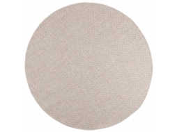 Tapetes de Área Redondo Faro Creme Ø 120 Cm Poliéster VIDAXL