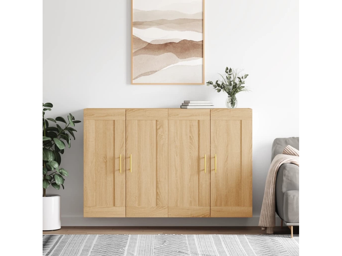 Wall Mounted Cabinet, Wall Mounted Cabinets Vidaxl Marrom Madeira Processada (n/a)