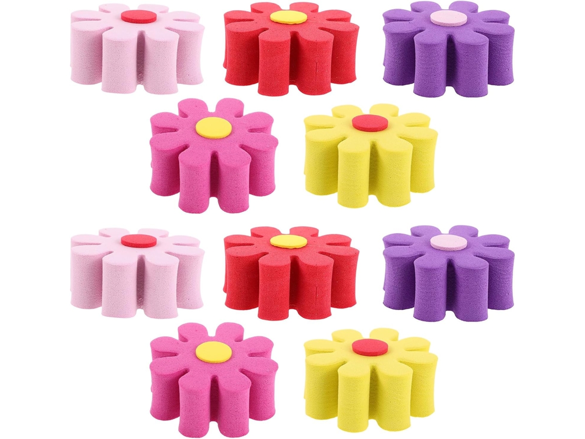 Conjunto de 10 flores artificiais em EVA para decoração de antena e teto de carro.