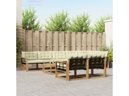 Vidaxl Conjunto De Sofás Para Exterior 9 Unid. Branco E Creme