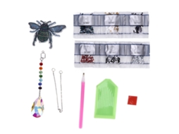 Pendiente De Pintura De Diamantes Abeja De Acrílico Con Piedras Cristalinas Para Navidad