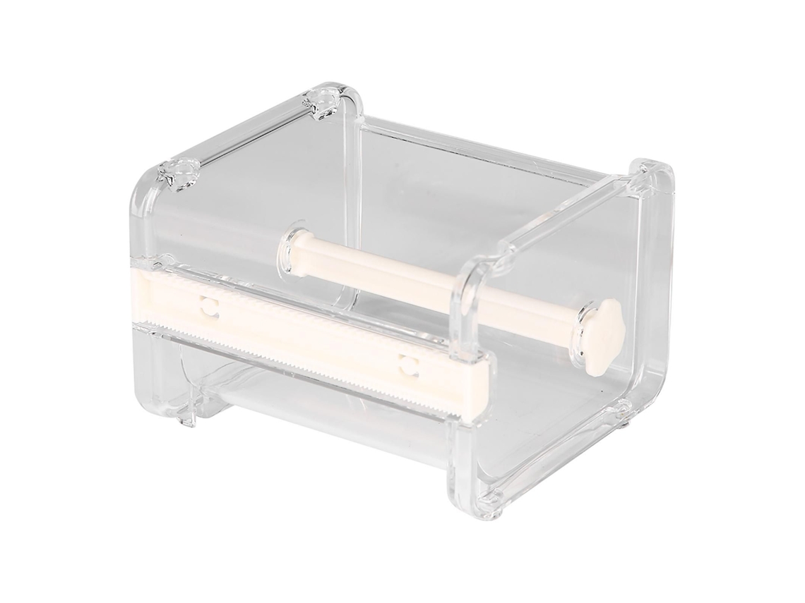 Dispensador Criativo De Fita Adesiva Transparente Para Mesa Escritório, Suporte Decorativa (w Ashi Tape) Com Cortador, Branco.