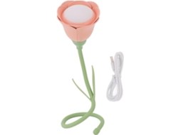 Luminária noturna em formato de flor, luz ambiente infinitamente regulável, pequeno abajur para quarto, Macio