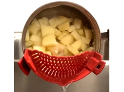 Escorredor De Silicone Extragrande Para Todos Os Utensílios, Massas E Macarrão, Lavável Na Máquina (vermelho)