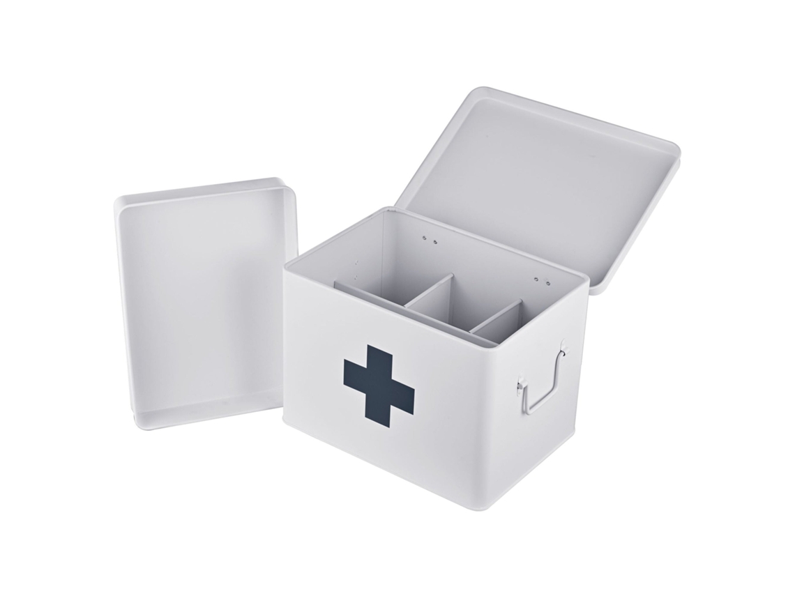 Caixa Metálica Para Medicamentos Com 4 Compartimentos